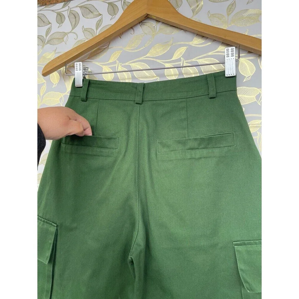 The Frankie Shop Green Cargo Pants | XS 100% Cotton Utilitarian Trousers